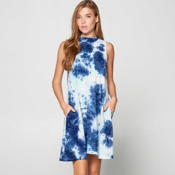 Dresses & Skirts - ❌SOLD OUT❌💙TIE DYE DRESS WITH HINTS OF MINT GREEN
